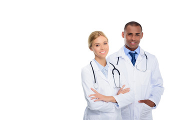 Fototapeta premium multiethnic doctors with stethoscopes