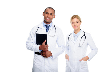 multiethnic doctors with stethoscopes