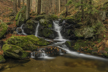 Obraz premium Waterfalls on river Cista in Krkonose mountains