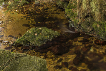 Javori creek in Krkonose mountains in autumn day