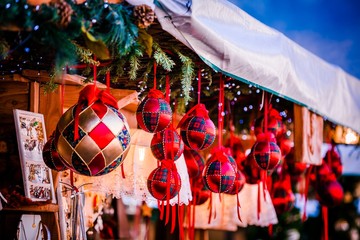 Christmas decorations on Trentino Alto Adige, Italy Christmas market