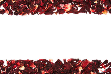  Hibiscus tea on a white background.  Isolated.