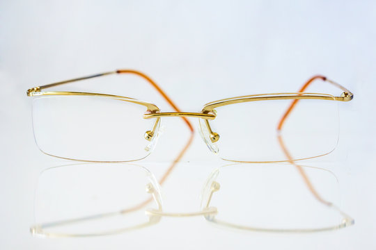 Close-up of dioptric glasses.