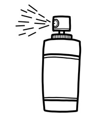 spray bottle / cartoon vector and illustration, black and white, hand drawn, sketch style, isolated on white background.