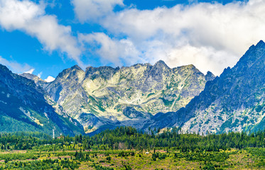 View of the High Tatra Mountains in Slovakia