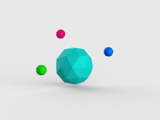   Modern Geometrical Low poly 3D rendering