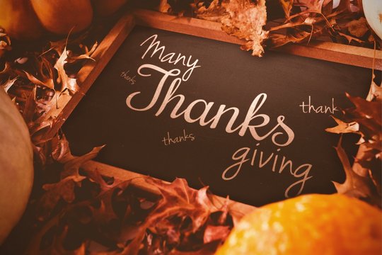 Composite image of happy thanksgiving day message