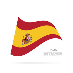 Spain national flag waving vector icon