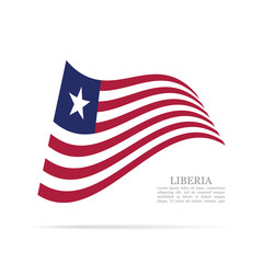 Liberia national flag waving vector icon