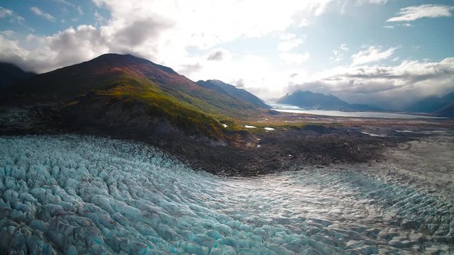 Aerial Alaska Knik Glacier September 2017 Sunny Day Wide Angle 4K Inspire 2 Prores