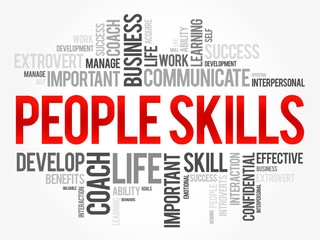Fototapeta premium People Skills word cloud collage, business concept background