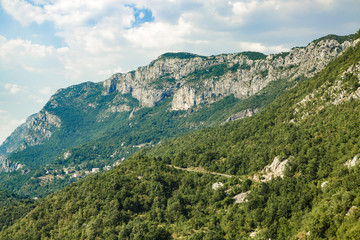 Fototapeta na wymiar beautiful view of the mountains in summer, Montenegro