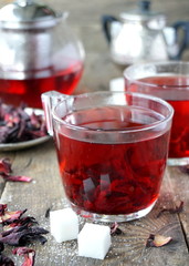 Hibiscus tea with sugar