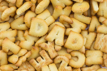 Alphabet cookies background.And use cookies to write DAD words.