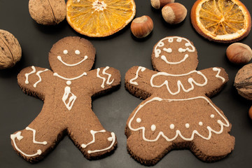 Obraz na płótnie Canvas Gingerbread Couple Cookies