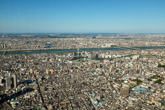 Panorama of Tokyo in Sumida ward