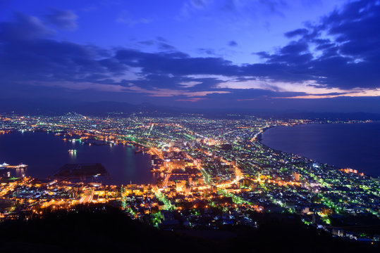北海道　函館表夜景　函館山からの風景