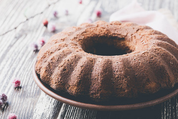 Bundt cake with candied cranberries