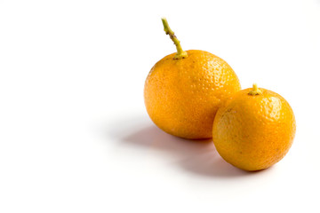 Orange color of Kumquat on white background