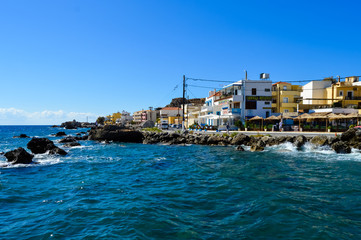 View of the city of Paleochora and the ocean