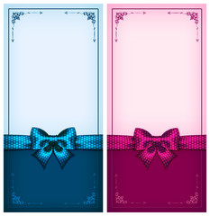 Vintage cards blue and pink