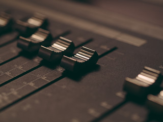 Audio Mixing Console in a Music Recording Studio