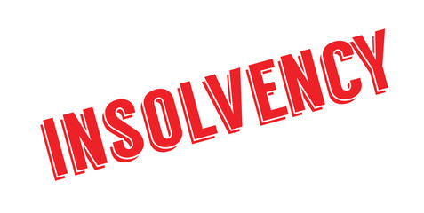Insolvency rubber stamp. Grunge design with dust scratches. Effects can be easily removed for a clean, crisp look. Color is easily changed.