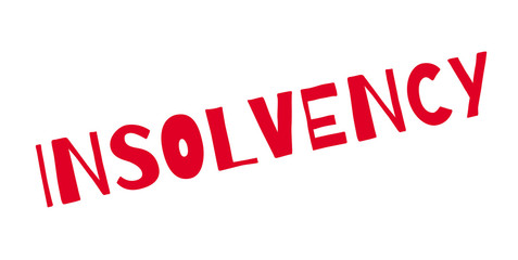 Insolvency rubber stamp. Grunge design with dust scratches. Effects can be easily removed for a clean, crisp look. Color is easily changed.