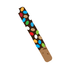 Isolated chocolate bar with sparks on a white background, vector illustration