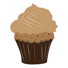 Isolated cupcake icon on a white background, vector illustration