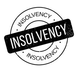 Insolvency rubber stamp. Grunge design with dust scratches. Effects can be easily removed for a clean, crisp look. Color is easily changed.