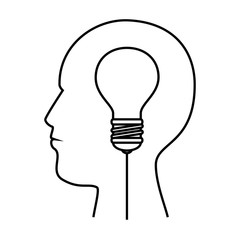 user profile with bulb silhouette avatar icon