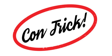 Con Trick rubber stamp. Grunge design with dust scratches. Effects can be easily removed for a clean, crisp look. Color is easily changed.