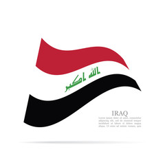 Iraq national flag waving vector icon
