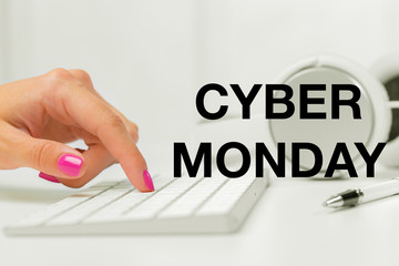 Cyber Monday sign on computer