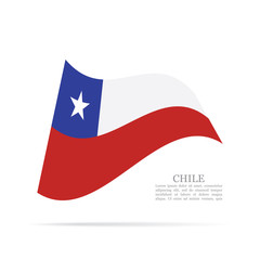 Chile national flag waving vector icon