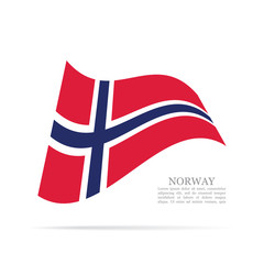 Norway national flag waving vector icon