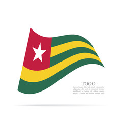 Togo national flag waving vector icon