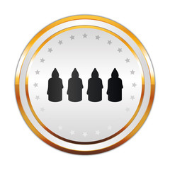 Luxus Button weiß - Vier Kerzen - Advent