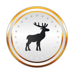 Luxus Button weiß - Elch Stehend