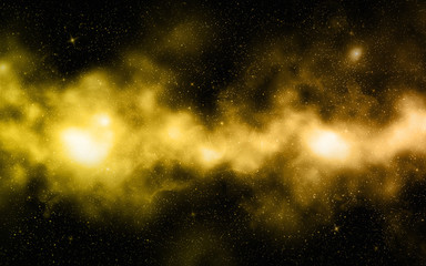 Gold Universe milky way space galaxy with stars and nebula.