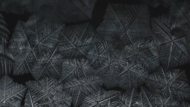 Freezing window close-up, winter holidays background,