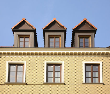 Fragment of old building at Market square in Lublin. Poland