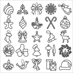 Christmas, New Year holidays icon big set. Flat style collection