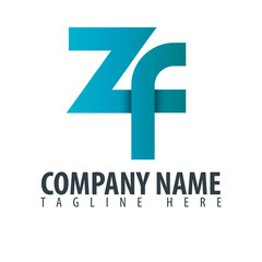 Initial Letter ZF Design Logo