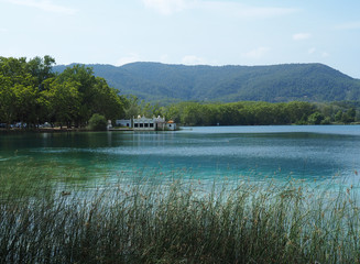 Fototapeta premium Landscape of the Lake of Banyoles in Girona, Spain