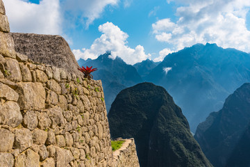 One of the structures on the site of Machu Picchu, Peru.
