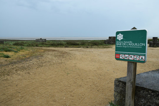 Panneau : réserve naturelle de la baie de l'Aiguillon, Vendée