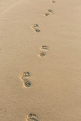 Fototapeta na wymiar Fußspuren am Sandstrand