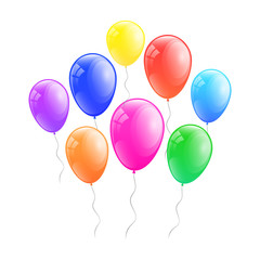 Colourful helium balloons. Vector.